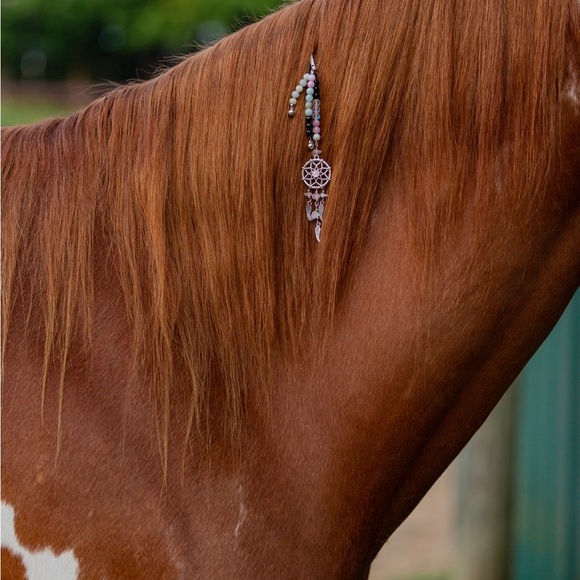 ROSE quartz Rhythm Mane Beads, horse/pony, speed beads, trail beads, equestrian - Picture 4 of 6
